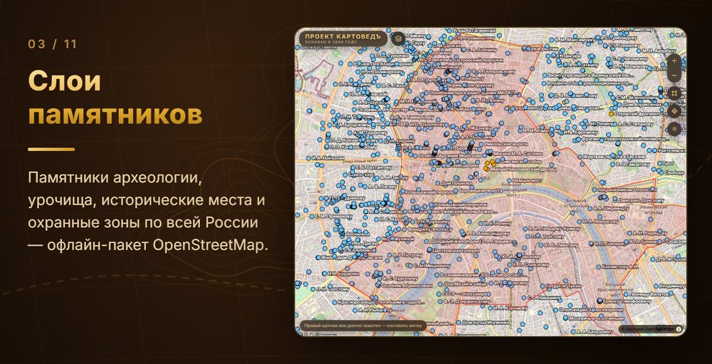 Слои памятников — КАРТОВЕДЪ для Windows